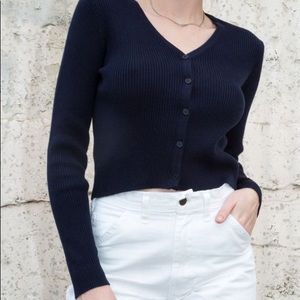 Brandy Melville Navy Long Sleeve Shanon Sweater OS